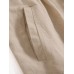 Women 100  Cotton Side Pockets Solid Color Elastic Waist Ankle Length Casual Pants