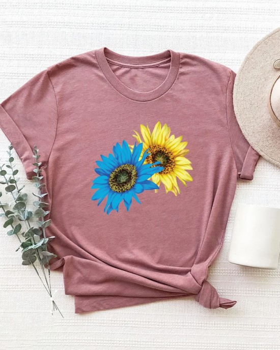 Sunflower Ukraine Proud Ukrainian Pray For Ukraine  No War Ukraine Art Pattern T Shirt