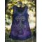 Boho Viking Tribal Celtic Knot Life Of Tree Patchwork Art Sleeveless Tank Top