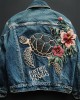 Foxtrot Data Tango Gulf Of Mexico Turtle Floral Embroidered Denim Jacket