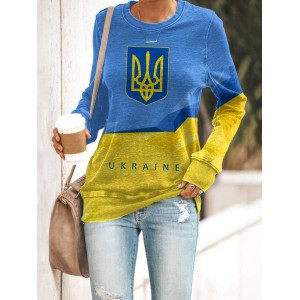 Women's Ukrainian Trident Print Casual Sweatshirt