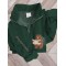 Embroidered Fdt Resist Bear Half-zip Sweatshirt