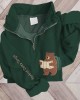 Embroidered Fdt Resist Bear Half-zip Sweatshirt