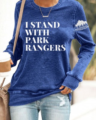 I Stand With Park Rangers Protect Our National Parks Print Sweatshirt