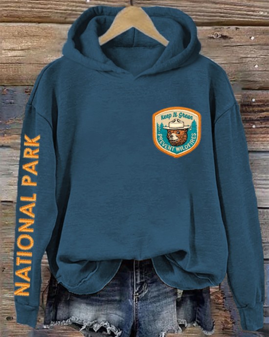 Keeping It Green Protecting Nature Awareness Print Hoodie