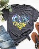Floral Heart Ukraine Proud Ukrainian Pray For Ukraine  No War Ukraine Art Pattern T Shirt