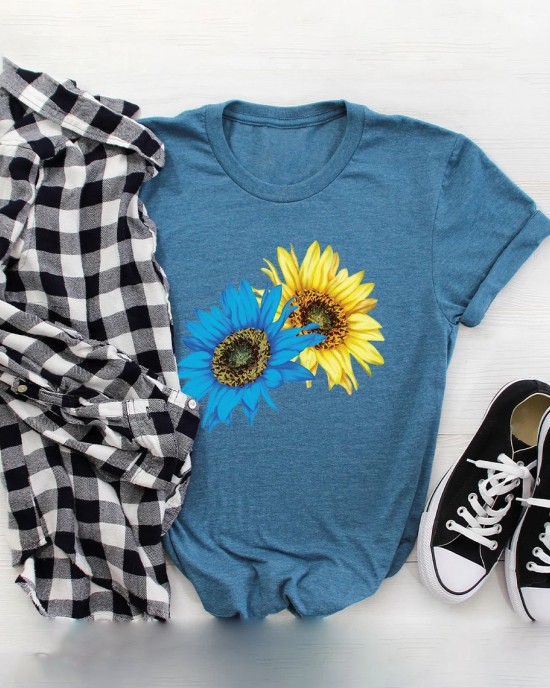 Sunflower Ukraine Proud Ukrainian Pray For Ukraine  No War Ukraine Art Pattern T Shirt