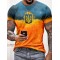 Men's Ukraine Trident Flame Graphics Art Cozy T Shirt