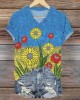 Retro Glory To Ukraine We Standing Together Art Pattern Casual T Shirt