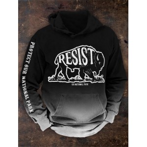 Men's Resist Alt Us National Park Buffalo Graphic Gradient Hoodie