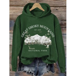Women's Great Smoky Mountains National Park Print Crew Neck Sweatshirt