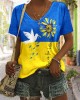 Women's Peace For Ukraine V-neck T-shirt