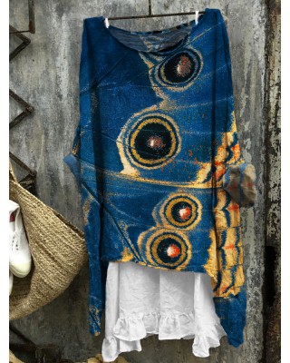 Butterfly Wings Inspired Art Flowy Linen Blend Tunic