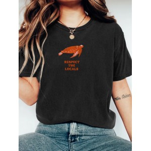 Respect The Locals Ocean Turtle Print Women's T-shirt