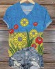 Retro Glory To Ukraine We Standing Together Art Pattern Casual T Shirt