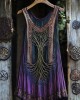 Vintage Celtic Tree Gradient Lace Linen Tank Top