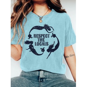 Respect The Locals Mermaid Print Women's T-shirt
