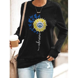Ukrainian Sunflower Peace Print Women's Sweatshirt
