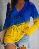 Women's Peace For Ukraine We Stand Together Stop Ukr War V-neck T-shirt