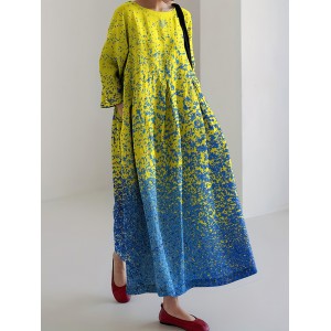 Vintage Ukrainian In Gradient Stop Ukr War  Pattern Dress