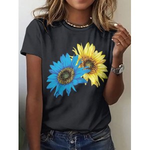 Sunflower Ukraine Proud Ukrainian Pray For Ukraine  No War Ukraine Art Pattern T Shirt