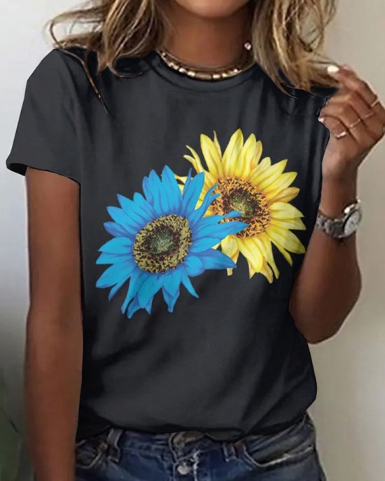 Sunflower Ukraine Proud Ukrainian Pray For Ukraine  No War Ukraine Art Pattern T Shirt
