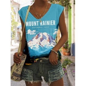 Protect Our National Parks Graphic V Neck Cozy Tank Top