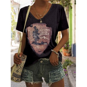 Protect Our National Parks Graphic V Neck Cozy T Shirt