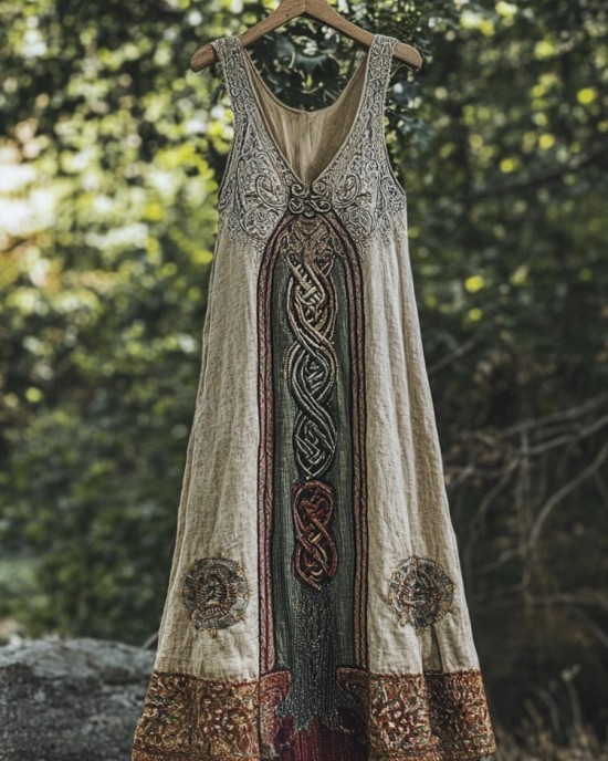 Vintage Celtic Myths Linen Tank Dress