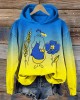 Ukrainian Wheat & Flower Embroidery Women's Hooded Sweatshirt