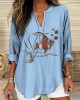 Protect Marine Animals Printed Ladies V-neck Shirt