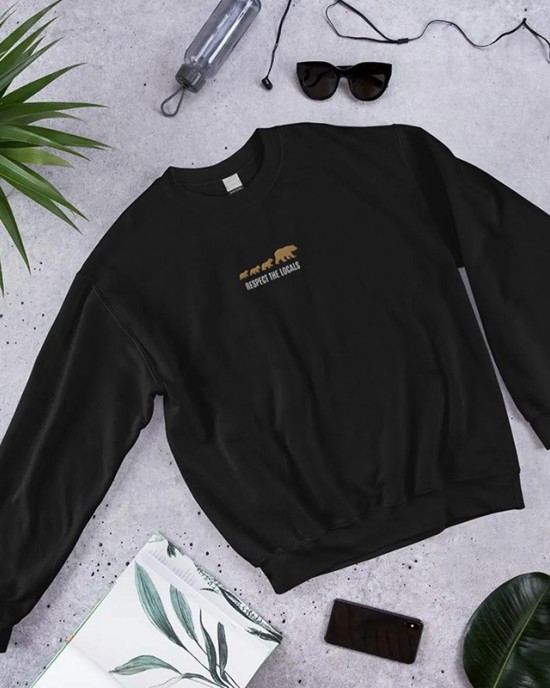 Embroidered Respect For Natives Mama Bear And Cub Ladies Sweatshirt