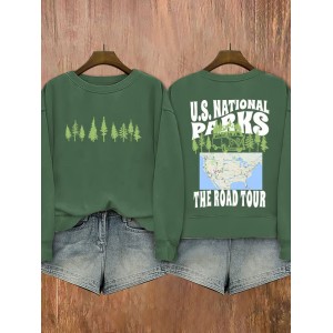 Women's Support National Parks Printed Sweatshirt