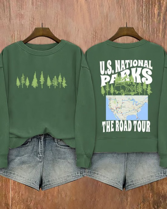 Women's Support National Parks Printed Sweatshirt