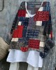 Japanese Sashiko Art Stitched Linen Blend Tunic