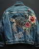 Foxtrot Data Tango Gulf Of Mexico Turtle Floral Embroidered Denim Jacket