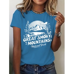 Women's Great Smoky Mountains National Park Print Crew Neck T-shirt