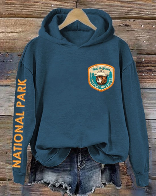 Keeping It Green Protecting Nature Awareness Print Hoodie