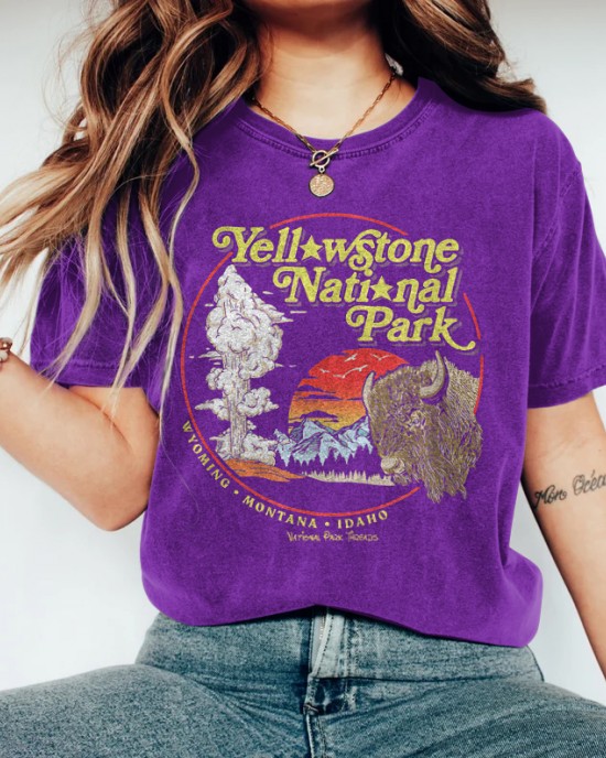 Women's National Park Vintage 70's Old Faithful Graphic Classic T-shirt