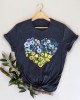 Floral Heart Ukraine Proud Ukrainian Pray For Ukraine  No War Ukraine Art Pattern T Shirt