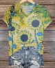 Retro We Standing Together Ukrainian Sunflowers  Art Pattern Casual T Shirt