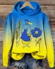 Ukrainian Wheat & Flower Embroidery Women's Hooded Sweatshirt