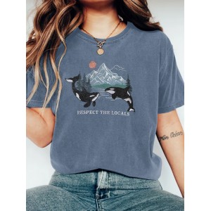 Respect The Locals Orca Embroidered Art Cozy T Shirt