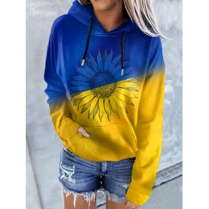 Women's We Stand Together Stop Ukr War Contrasting Colors Hoodies