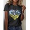 Floral Heart Ukraine Proud Ukrainian Pray For Ukraine  No War Ukraine Art Pattern T Shirt