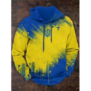 Men's Ukrainian Trident Gradient Art Hoodie