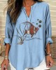 Protect Marine Animals Printed Ladies V-neck Shirt