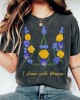 Women's Ukraine Trident Floral Print Crew Neck T-shirt