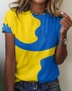 Women's Ukraine Print Crew Neck Casual T-shirt