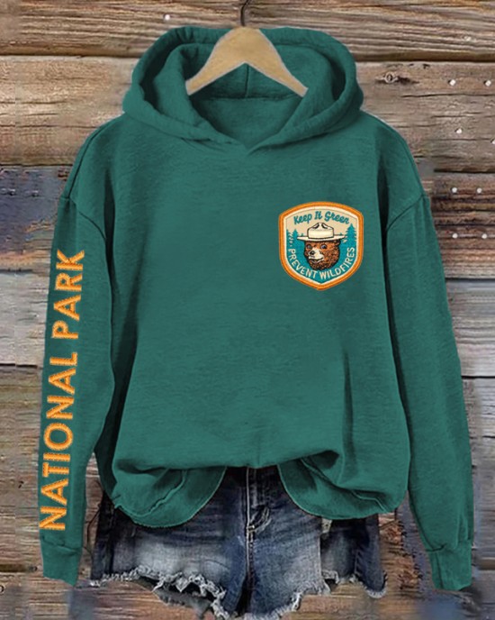 Keeping It Green Protecting Nature Awareness Print Hoodie